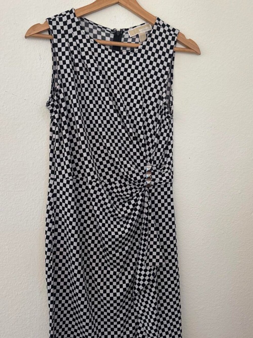 Michael Kors checker dress with zip and stud accents